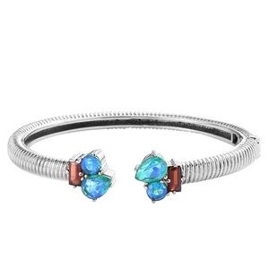 Peacock Quartz & Garnet Bracelet